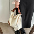 Women's Canvas Shoulder Bags Eco Reusable Foldable Shopping Bag Fashion Large Capacity Handbags Casual Bag. 