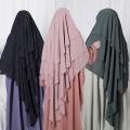 3-Layer Khimar Abeerah – Ready to Wear Hijab, Extra Coverage, Full Niqab, Free Size. 