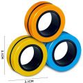 FinGears - Pack of 3 Magnetic Rings Stress Relief Fidget Spinner Toy. 