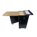 Iron Stand Folding With Storage Cabinet & Wheels Including Brakes - Wooden Iron Stand - Ironing Board Foldable - Adjustable. 