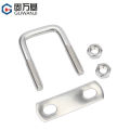 304 stainless steel U-bolt right-angle U-shaped screw nut set tube clip tube clip fixed buckle riding clip. 