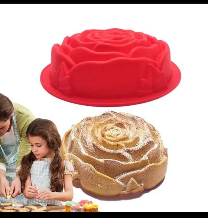 Rose Mold Silicone Food-Grade Unique 3D Silicone Mold For Cake Flower Shape Silicone Cakes Pan Large Baking Trays For Birthday