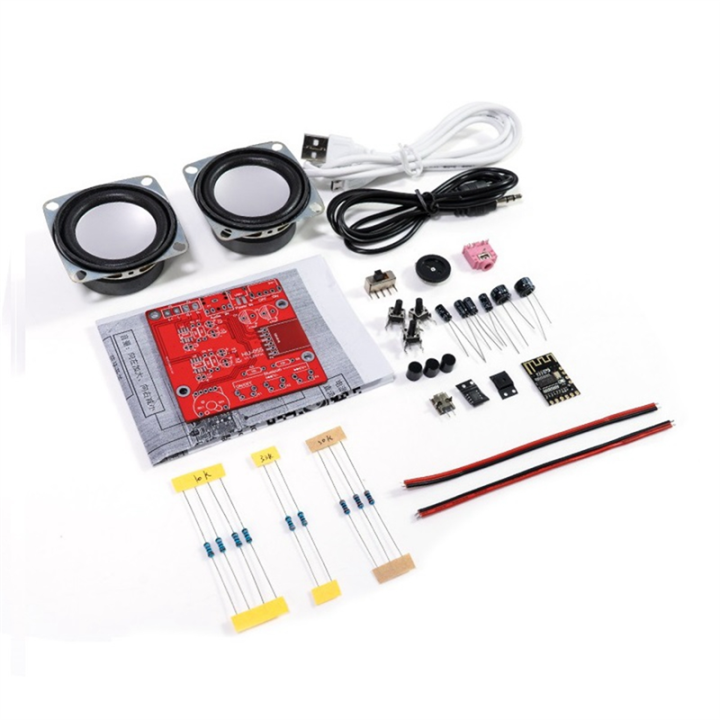 DIY Bluetooth Speaker Kit Mini Stereo Sound Amplifier DIY Electronic Kits for Soldering Practice Without Shell