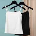 Pack Of 3 Women Simple Camisoles Biddies Stretchable Pure Cotton Tank Tops for Women Girls| Bra Vest for Girls Strap Cotton Sleeves Thin Camisole Vest Solid Top. 