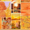 Orange Anime Aesthetic Decorative Stickers (UNCUT)  for Journal And Scrapbook. 