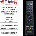 Multynet LED TV Remote / PEC Multynet,Itel & Mzee Common LCD/LED TV Remote Control With Social Buttons (Without Voice) Speed ES Function | Triple H. 