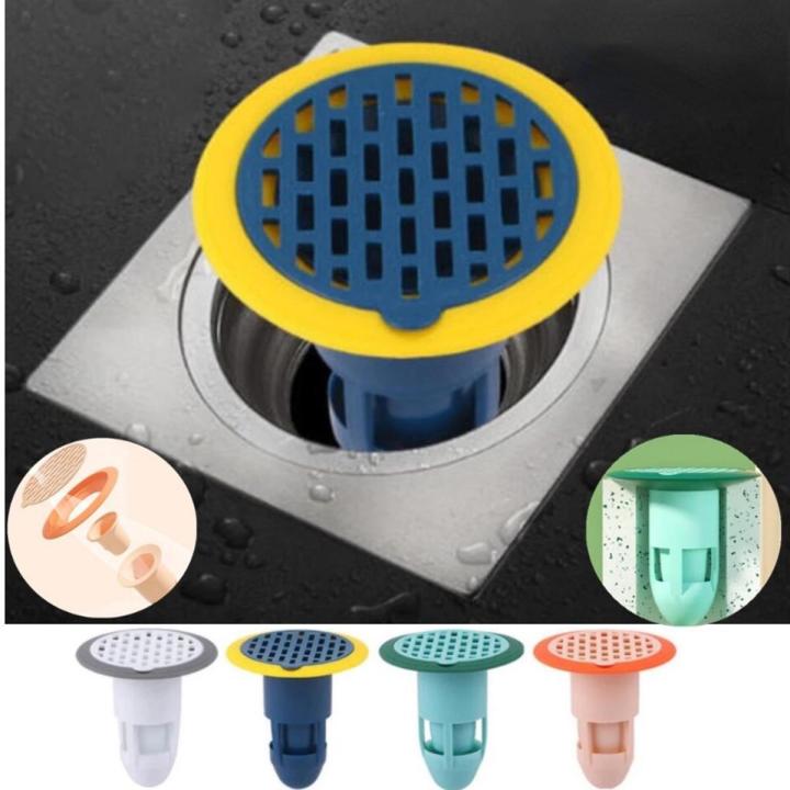 Silicone Floor Drain Cover Sewer Anti-odor Insect-proof Plug Sink Anti-blocking Filter Bath Hair Catcher Durable Cuttable For Home Hotel Kitchen Bathroom