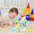 Small Ducks Climbing Toys - Electric Ducks Chasing Race Track Game Set - Playful Roller Coaster Toy with 3 Ducks LED Flashing Lights & Music Button - Fun Duck Stair Climbing Toy for Toddlers and Kids. 
