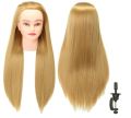 Hair Dummy Wig Training Head For Hair Styling Practice Salon Cutting Hair (Golden). 