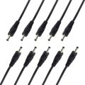 10 Pack 3.5mm x 1.35mm DC Power Male Plug Jack to Bare Wire Open End Pigtail Power Cable Cord 3.5X1.35mm for DC Power. 