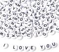 100pieces Black mix Alphabets Beads for Jewellery Making. 