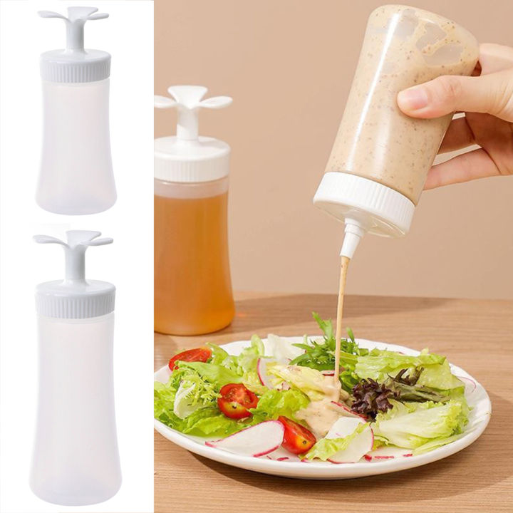 210/350Ml Upside Down Squeeze Sauce Bottle Ketchup Squeeze Bottle Transparent Plastic Sharp Mouth Food Grade Empty Bottle Kitchen Seasoning Tool 1Pcs