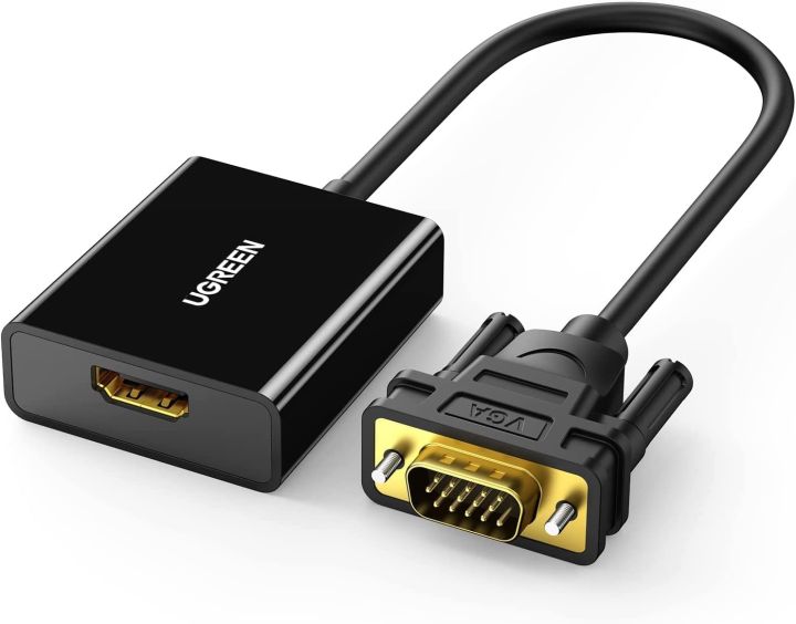 UGREEN HDMI (Female) to VGA Male Adapter, HDMI Converter, VGA (Not Reverse Direction), Audio Output, HDCP Support, 1080P Video Converter Adapter