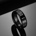 Finger Ring Luxury Jewelry Gift Stainless Steel Roman Number Print Men Band for Prom. 