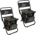 LEADALLWAY  Fishing Chair with Cooler Bag Compact Fishing Stool Foldable Camping Chair. 
