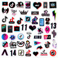 50 Tik Tok TikTok logo graffiti stickers, luggage cases, computers, mobile phones, refrigerators, personalized waterproof stickers. 
