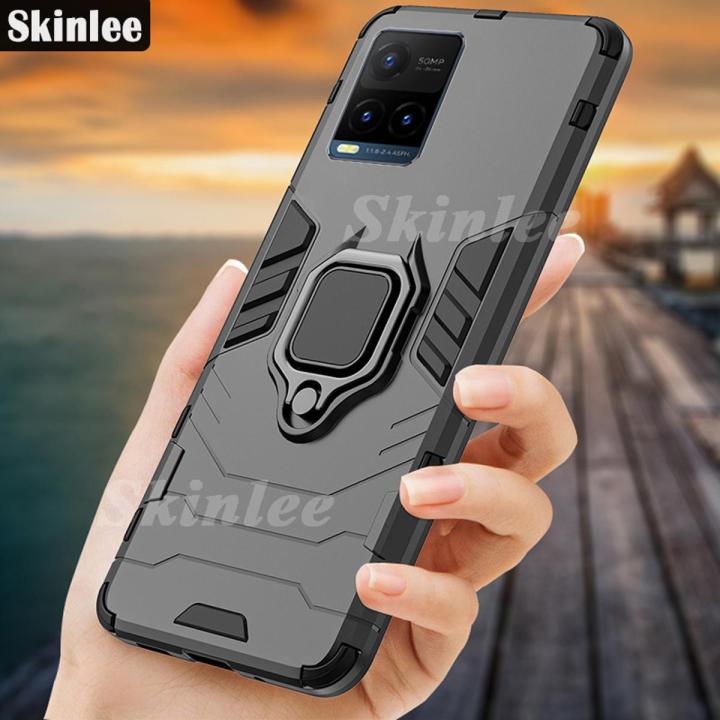 Skinlee Phone Case Vivo Y33S with Holder Ring Cover Cases for Vivo Y33S Back Cover Car Magnet Phone Back Cover Cases