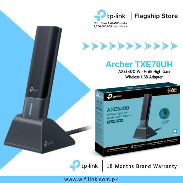 TP-Link Wi-Fi 6E Adapter Archer TXE70UH AXE5400 Wi-Fi 6E High Gain Wireless USB Adapter - 18 Months Brand Warranty