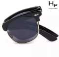 Folding Sunglasses Frame Black Lens Color White Black Green 100% Quality Of Glass Never Scratch Never Break With Box Pack. 