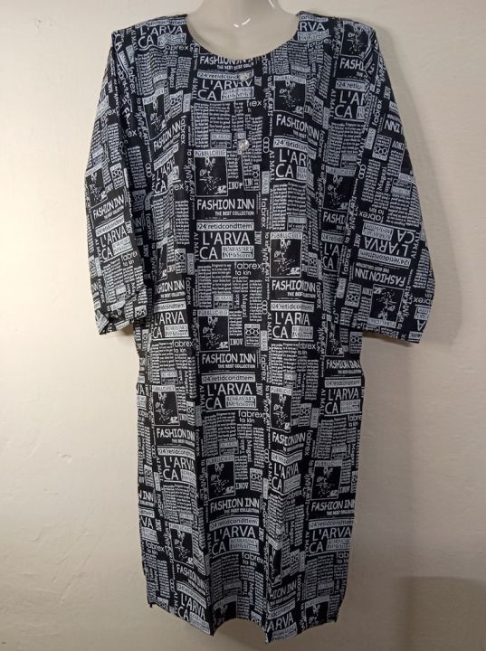 Women's%20Soft%20Linen%20Shirt/Kurtie%20-%20News%20Print%20Design,%20Ready%20to%20Wear%20-%20Image%205