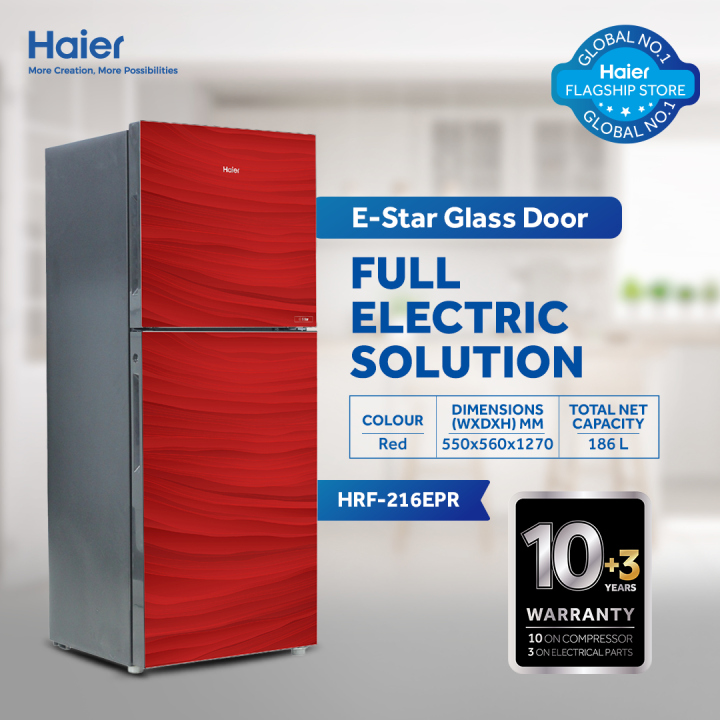 Haier%2007%20Cu%20Ft%20/%20E-Star%20Series%20/%20HRF-216%20EPR%20(%20Deepest%20Freeze%20+Direct%20Cool+%201%20Hour%20Icing%20Technology%20+Wide%20Voltage+%20Glass%20Door%20)%20Red%20Colour%20/%20Refrigerator%20/%2010%20Years%20Warranty.%20-%20Image%203