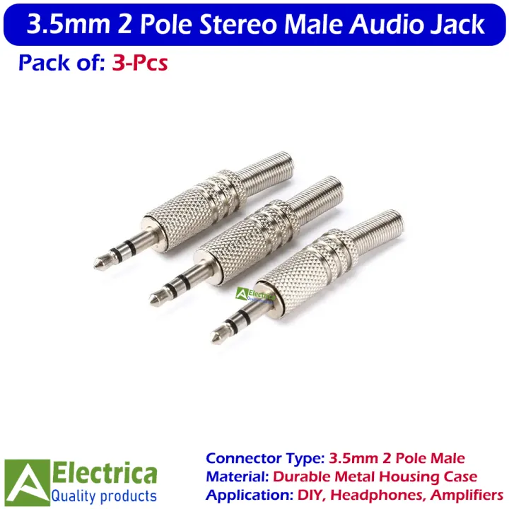 3pcs%203.5mm%202%20Pole%20Male%20Audio%20Jack%20Plug%20Connectors%20with%20Durable%20Metal%20Case%20for%20Headphones%20&%20DIY%20Audio%20Projects%20by%20Electrica%20-%20Image%205
