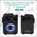 GTS-1347 PORTABLE WIRELESS BLUETOOTH SPEAKER WITH TF/ SD CARD/ BLUETOOTH/ FM RADIO. 