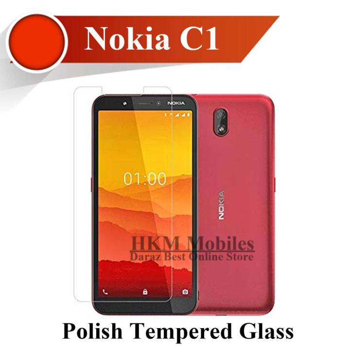 Nokia C1 Tempered Glass Screen Protector Premium High Quality Polish Glass For Nokia C1
