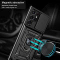 Huawei Nova 7i P40 Lite Armor Ring Slide Kickstand Cover with Push Pull Window Camera Protection. 