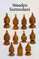 2-Piece Set Of Handmade Wooden Surma Dani, Handmade Persian Wooden Surma Dani – Traditional Kohl Storage. 