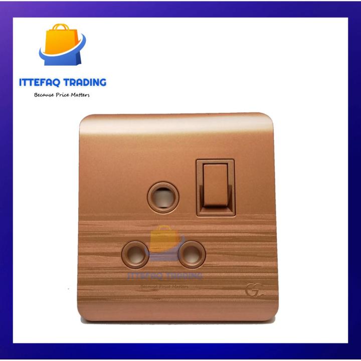 Power Plug 16A China Fitting Sheet China Switch Board- Metal Series (Golden Colour)