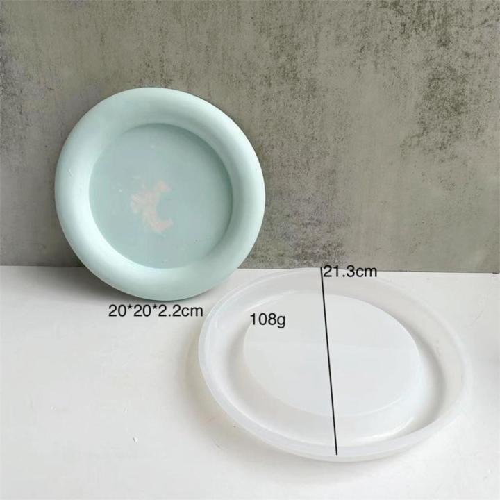 Concrete Tray Mold Cement Coaster Molds Plaster Plate Jewelry Display Plates Round Flower Silicone