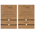 2pcs Fashion Adjustable Small Heart Bracelets Simple Creative Friendship Card Bracelet Star Gift Couple Bracelets Women. 