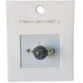 High Quality Sliver Plated Lava Stone Open Rings for Women Men Vintage Adjustable Balls Shape Gemstone Crystal Rings. 