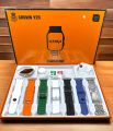 Crown 7+1 Ultra 2 Smart Watch 7+1 Full HD Display Wireless Charger & Bluetooth Calling Smart Watch With 7 Different Straps. 