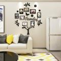 Family Tree Photo Frame 3D Wooden  Family Tree Photo Frame  Wall Décor 3mm Thickness Wooden Wall Art - Removable Family Photo Frame Tree Wall Decals Posters Wall Stickers Flower Mural Art Picture Home Décor - (12 Frames). 