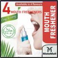 MALAMAH (ALL FOUR) MOUTH FRESHENER MOUTH SPRAY, BREATH FRESHENER ORAL SPRAY FOR FRESH BREATH NON ALCOHOLIC HALAL, 4 TASTY FLAVORS, SPEARMINT FRESHMINT  PEPPERMINT  20ML EACH. 