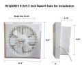 FANEX Ventilating Exhaust Fan 6/8/10/12 inch Square - Double Action Two Way 99.99% Pure Copper Plastic Body. 