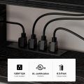 Wall Mounted Media Console with Power Outlet Floating LCD Stand Component Shelf for 40''inches TV, Entertainment Storage Shelf for Living Room, Black. 