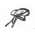 Horse Riding Leather Bridle + Reins ( Black ) Braided. 