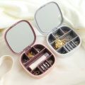 Jewellery & Multi-Purpose Storage Box with Mirror | Heart, Circle & Square Design Multi-Purpose Organizer | 3 Shape Designs. 