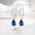 Radiant Jewelicious 925 Sterling Silver Waterdrop Shaped Blue Zircon Earrings for Women: Perfect Wedding Jewelry and Delightful Girl Gift - Pendientes Oorbellen. 