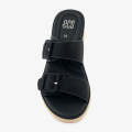 ECS Double Buckle Wedge Slipper 3 Inch Heel Slippers For Women. 