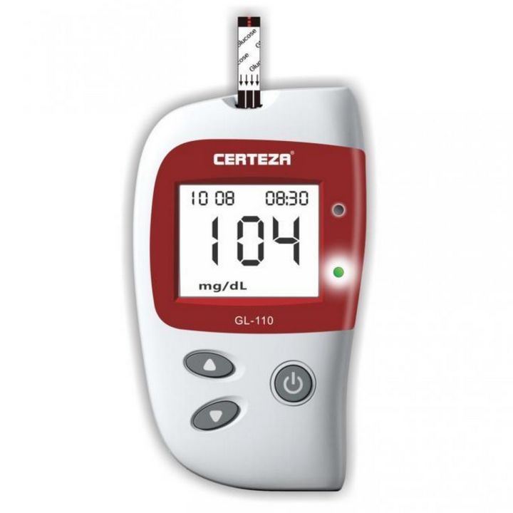 Certeza GL 110 - Blood Glucose Monitor With 10 Strips - Certeza Glucometer - Sugar meter (White)