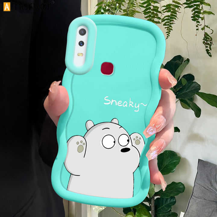 AMORVOR%20for%20Vivo%20Y11%202019%20Back%20Cover%20Cute%20White%20Bear%20Pattern%20Luxury%20Phone%20Case%20Macaron%20Wave%20Soft%20Silicone%20Mobile%20Cover%20-%20Image%202