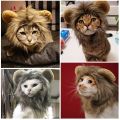 Cute Pet Cosplay Clothes Wig Emulation Transfiguration Costume Lion Hair Mane Ears Head Cap For Pet Cat Dog Dress Up Photo Props. 