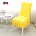 Frill Dining Chair Covers Set - Pack of 6 - For Arm Less Chairs Dust Proof Skirt Chair Covers Universal Ruffled Chair Covers Wedding Hotel Banquet Decoration. 