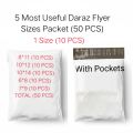 Flyers For Packing With Pocket High Quality 5 Sizes 50 Pcs Packet By Mr Pakistan Traders. 