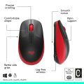 LOGITECH M190 FULL-SIZE WIRELESS MOUSE RED. 