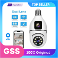 GSS E27 1080p Smart Home Security Camera, E27 Light Bulb WiFi IP Camera with 1 Million Ultra Clear Lens, Infrared Night Vision, and SD Card Slot. 